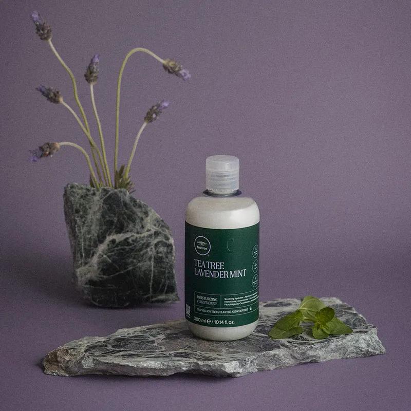 a bottle of Tea Tree Lavender Mint Moisturizing Conditioner