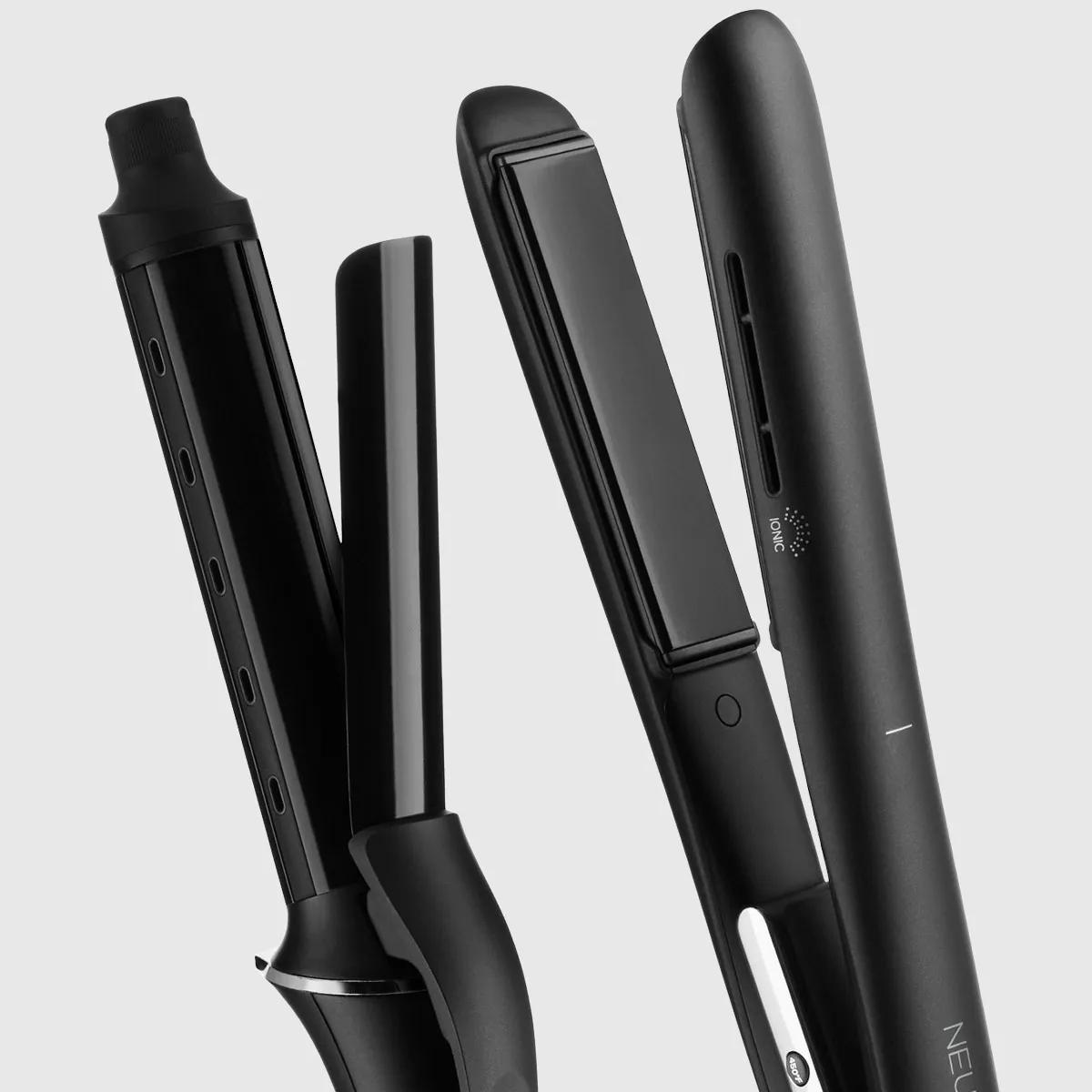 an image of a flat iron and a curling iron