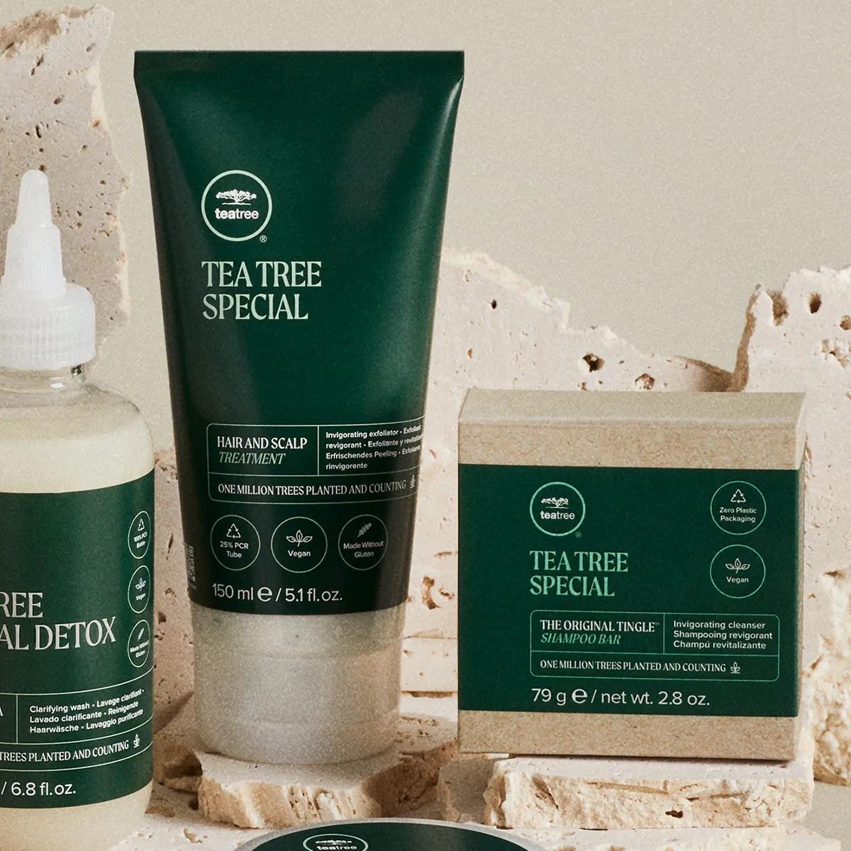 image of a tube of Tea Tree Hair and Scalp Treatment