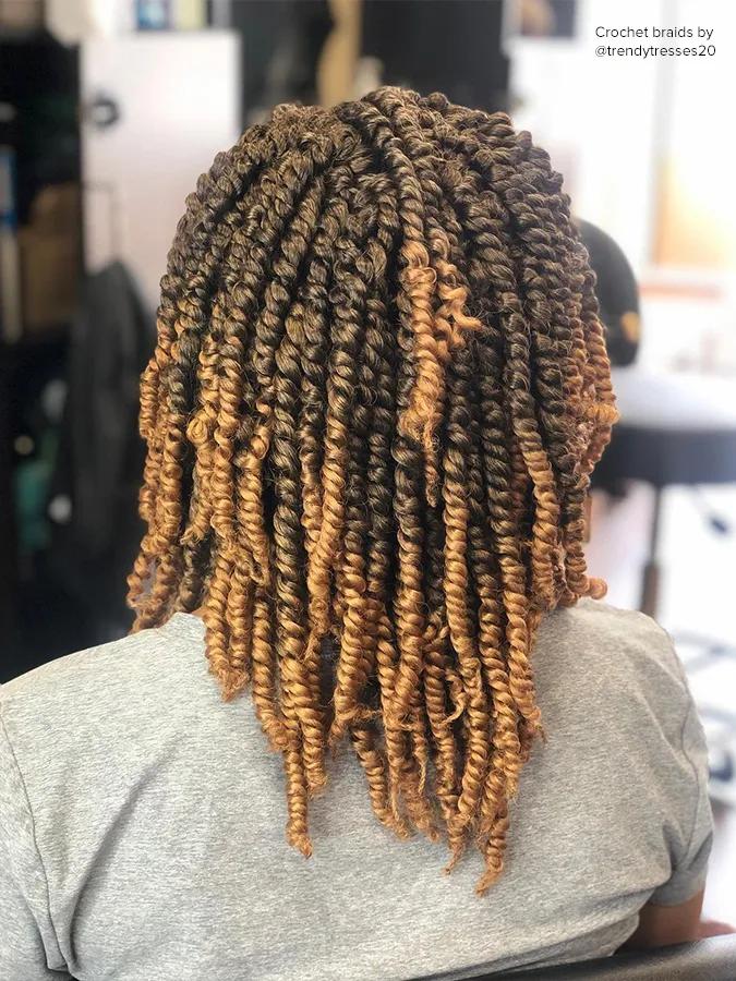 image of a woman with crochet braids, courtesy of @trendytresses20