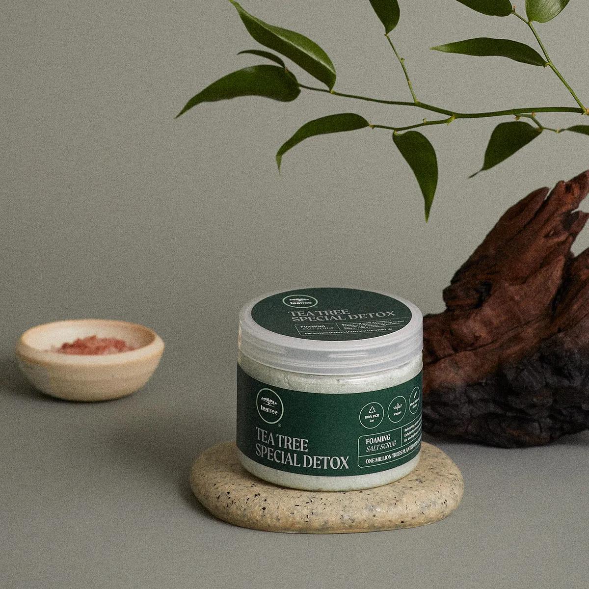 image of a tub of Tea Tree Special Detox Foaming Salt Scrub